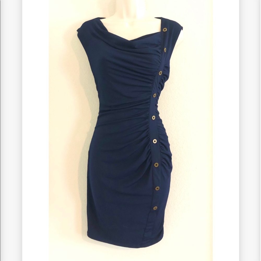 NWOT dark navy Laundry by Shelli Segal dress